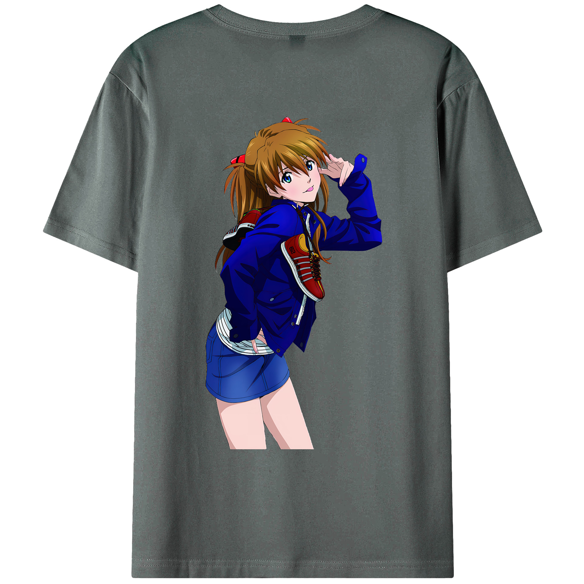 （画像用） EVA 新世紀エヴァンゲリオン 綿100％ メンズ半袖Tシャツ（バックプリント） 通気性